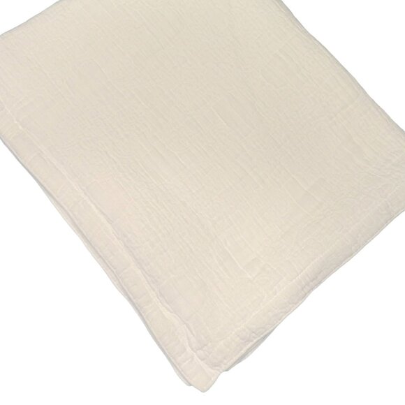 Eileen Fisher Matelassé Pillow Sham White Organic Cotton 1 One Standard Size - Picture 16 of 16